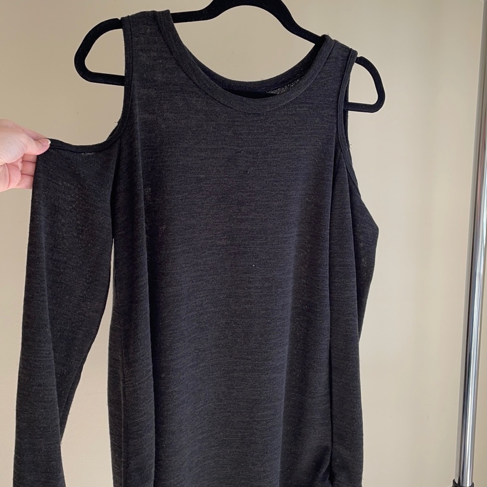 Charcoal grey cold shoulder tunic